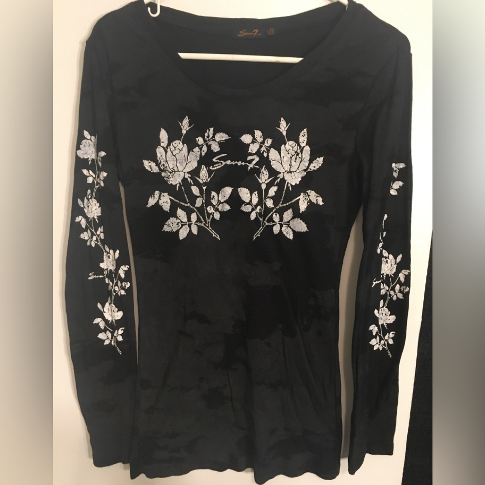 SEVEN BRAND LONGSLEEVE TYE DYE T-SHIRT LONG LENGTH